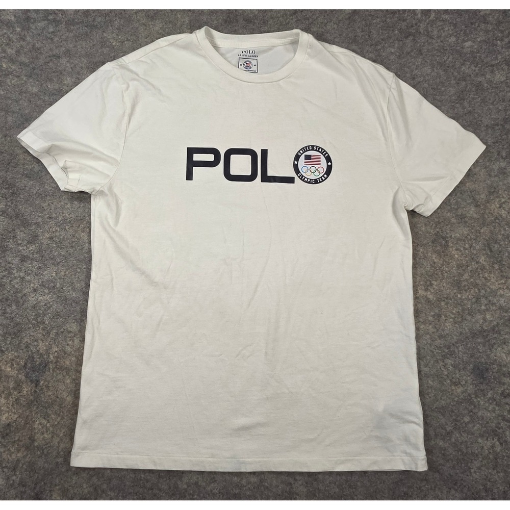 Polo Ralph Lauren Team USA 2020 Olympic T-Shirt White Road to Tokyo Mens Medium